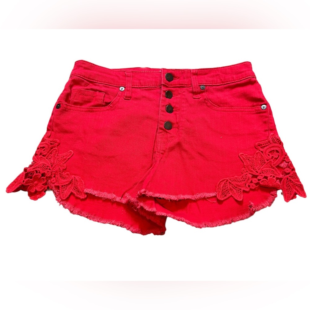 Mossimo High Rise Embroided Jean Shorts